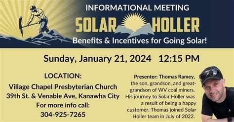 SOLAR HOLLER Informational Meeting, Village Chapel Presbyterian Church ...