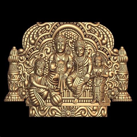 Divine 3D Printable Ram Sita Family Pendant for Jewelry