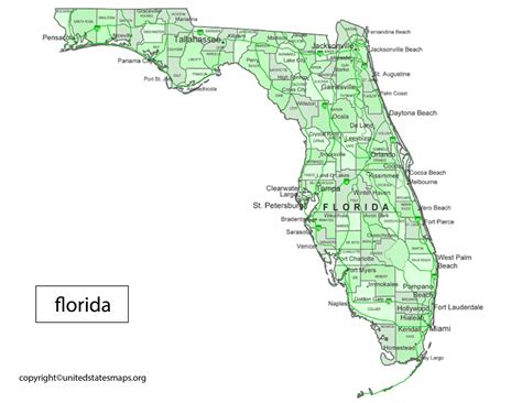 Florida Political Map | Political Map of Florida with Cities