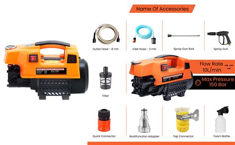 AUTOFRILL Car High Pressure Washer, 1800 Watts, 150 Bars, 10L/Min Flow ...