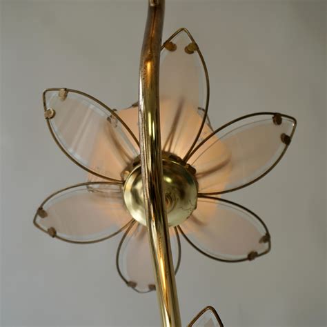 Mid Century Modern Vintage Hollywood Regency White Glass Lotus Flower ...