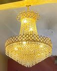Shri Mahal Antiques Crystal Big Size Jhumar WITH BULB Light For Living ...