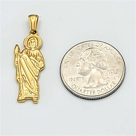 Pendants - Stainless Steel Gold Plated. Saint Jude - San Judas. Premiu ...