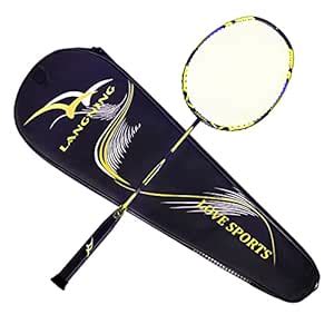 LANGNING Badminton Racquet Light Racket Set Carbon Fiber 7U Best ...