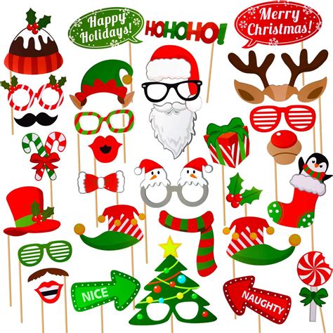 Aozer Christmas Photo Booth Props Kit32Pcs DIY Photo Booth India | Ubuy