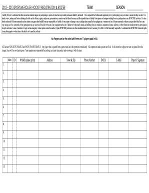 18 Printable Team Roster Forms and Templates - Fillable Samples in PDF ...