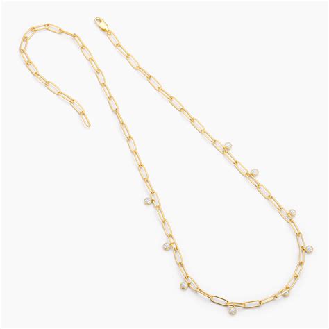 Paperclips and Diamonds Chain Necklace – Ella Stein India