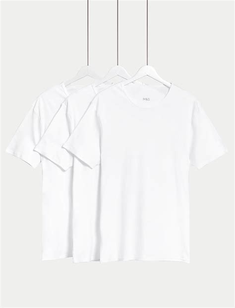 Buy 3pk Pure Cotton T-Shirt Vests at Marks & Spencer