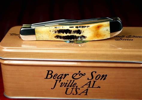 Traditional Stag Bone Handled Bear & Son Pocket Knife