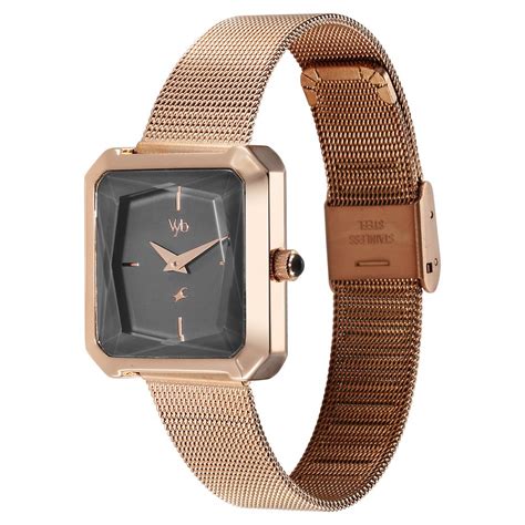Buy Online Fastrack Vyb Flare Quartz Analog Grey Dial Stainless Steel ...