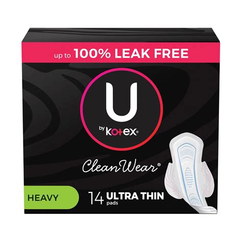 Buy U by Kotex CleanWear Ultra Thin Feminine Pads with Wings, Heavy ...