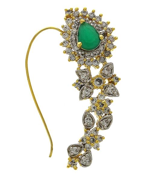Buy Anuradha Art Jewellery Green Colour Traditional Piercing Nath ...