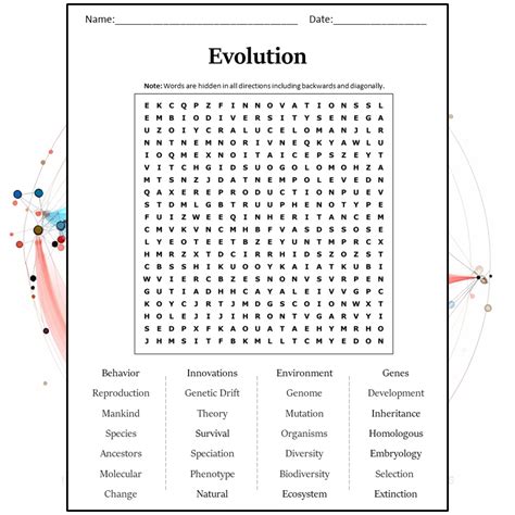 Evolution Word Search Puzzle Worksheet Activity PDF – PrintableBazaar