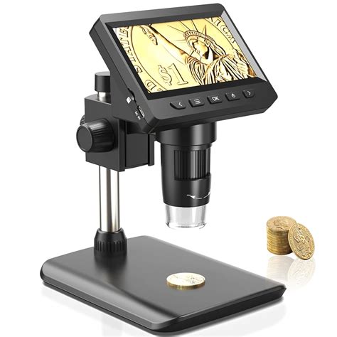 Microscope-Aopick LCD Digital Microscope 500X, 1080P Coin Magnifier for ...