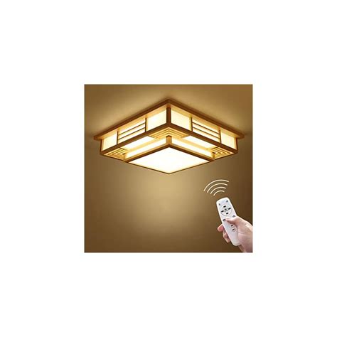 Buy TFCFL Wood Square Tatami Ceiling Light Fixture, Japanese Style LED ...