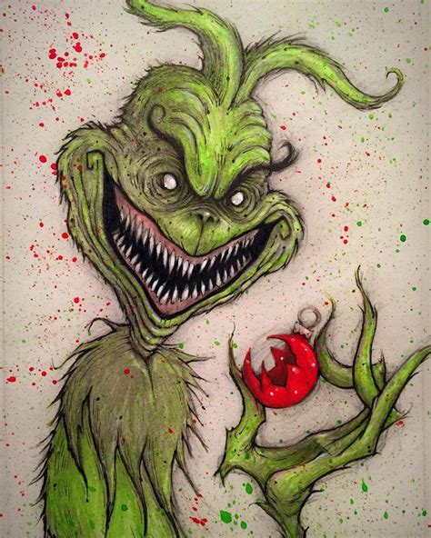 scary grinch drawing