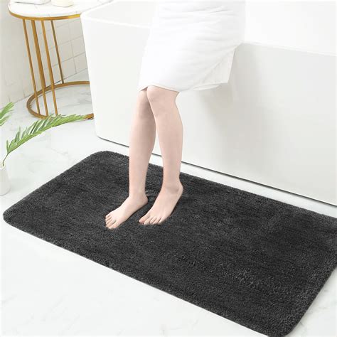 Non-Slip, Microfiber Large Bath Rug, Absorbent Shaggy Shower Floor Mat ...