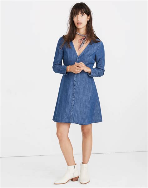 Denim Lilyblossom Button-Front Dress | Madewell