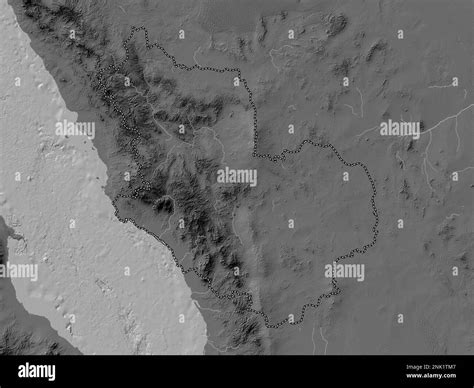 Al Madinah al Munawwarah, region of Saudi Arabia. Bilevel elevation map ...