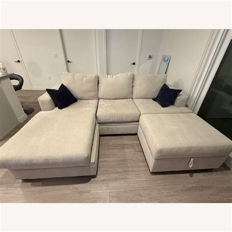 Living Spaces Bonaterra Sectional + Ottoman - AptDeco