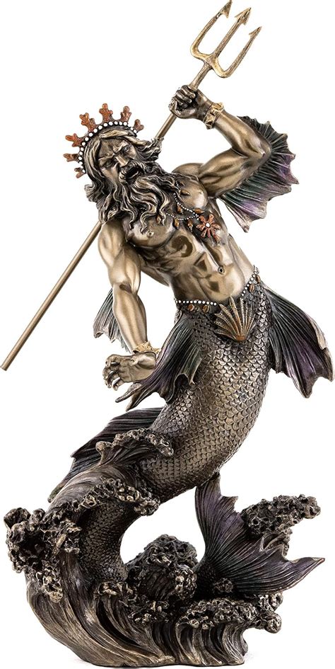 Buy Top Collection Poseidon Holding Trident Statue- Greek God of the ...