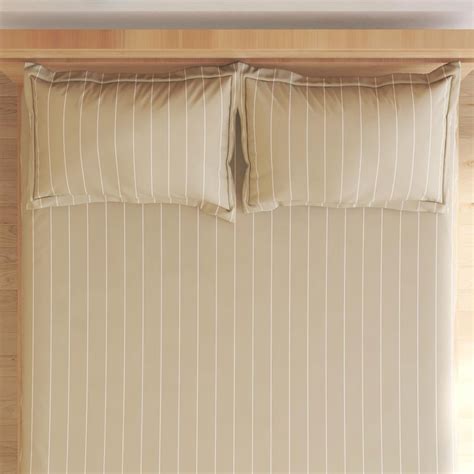 Buy Medley Dastkari Cotton 220TC Striped 3Pcs King Bedsheet Set from ...