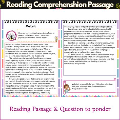 Malaria | Reading Comprehension Passage and Questions – PrintableBazaar
