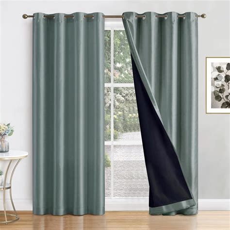 Buy ThinkArtDecor 100% Blackout Door Curtains 7 Feet Long Set of 2 with ...
