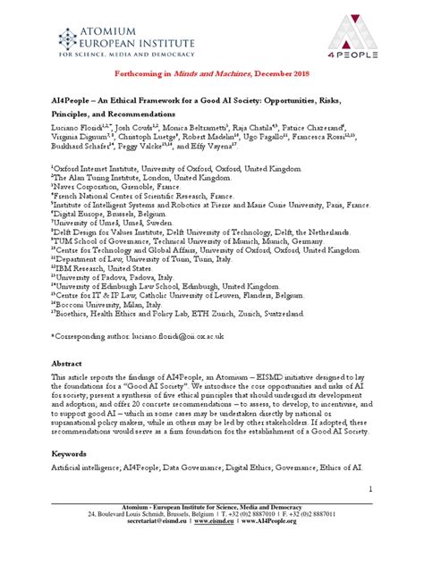 A Unified Framework of Five Principles for AI in Society · Issue 1.1, Summer 2019