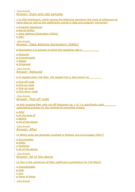 Data Signal Processing - View Answer Answer: Even and odd samples 7 ...