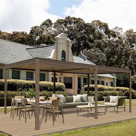 Domi outdoor living Domi Louvered Pergola 10X20FT, Aluminum Pergola ...