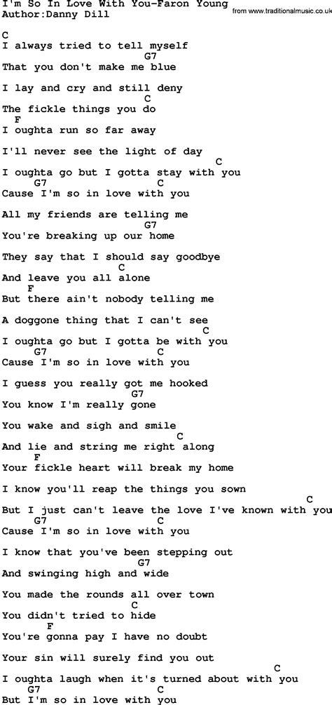 Country Music:I'm So In Love With You-Faron Young Lyrics and Chords