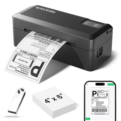 ByteCintia Bluetooth Label Printer, DHL Thermal Printer 4 x 6 Label ...
