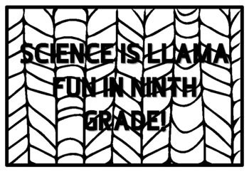 SCIENCE IS LLAMA FUN IN NINTH GRADE! Ninth Grade Back to School ...