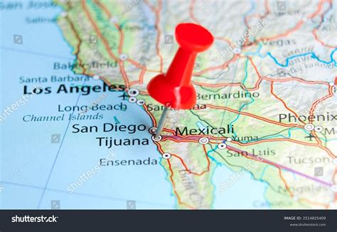 Tijuana Mexico Pin On Map Stock Photo 2514825409 | Shutterstock