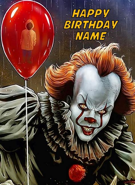 Buy Pennywise Clown Edible Image Cake Topper 1/4 Sheet Personalized ...