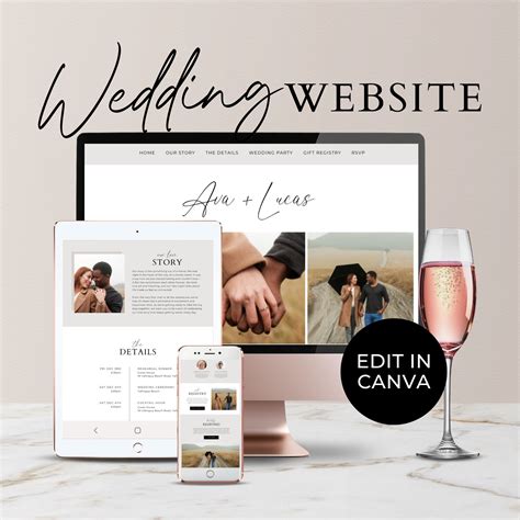 Canva Wedding Website Template – Amber & Rose Creative Studios