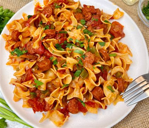 Kielbasa Sausage and Noodles Recipe - Step by Step Recipe