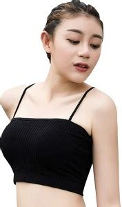 Trendzino Nylon & Spandex Camisole Slip Bra(Fit Up to Size 28-30-32-34 ...