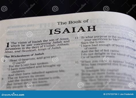 Closeup of the Book of Isaiah from Bible or Torah, with Focus on the ...