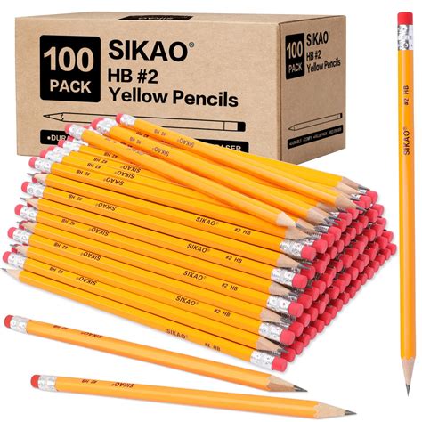 Snapklik.com : Sikao 100 Pack Presharpened Pencils, 2 Wood Pencils Bulk For Classroom, Wooden ...