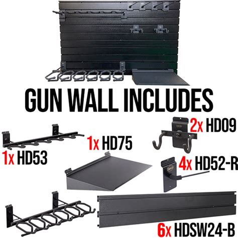 Hold Up Displays Gun Wall Bundle for 6 rifles and 6 pistols Black HD90 ...