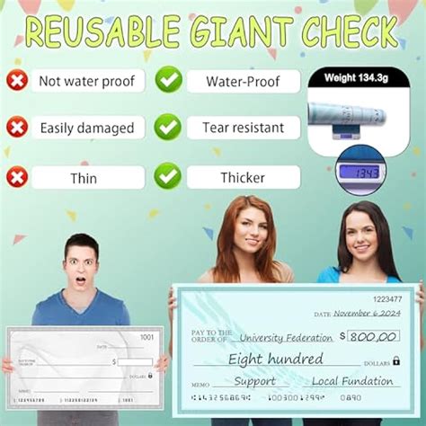 MLcnleS Big Checks for Presentations - Huge 30x16 Inch Fake India | Ubuy