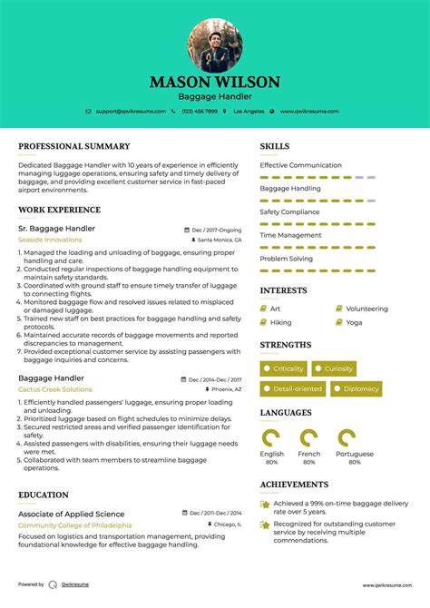 10+ Baggage Handler Resume Samples & Templates for 2025