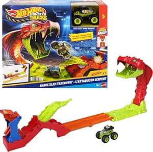 Hot Wheels Monster Trucks Attack on the Snake Box with Exclusive 1:64 ...