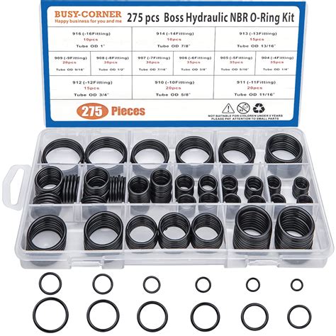 Buy Busy-Corner SAE 275PCS Boss O-Ring Assortment Kit,Nitrile Buna 90 ...
