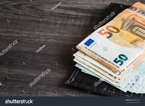 Euro Money On Wooden Table Stockfoto 688052479 | Shutterstock