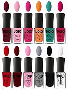 Volo New Nail Polish Combo Set of 12 Pcs Multi color Long Lasting High ...