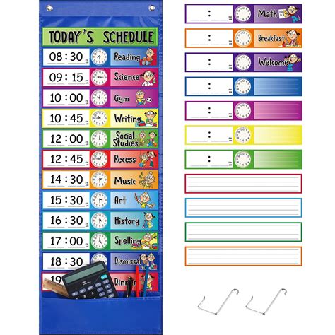 Buy Daily Schedule Pocket Chart School Class Schedule Pocket Chart Kit ...