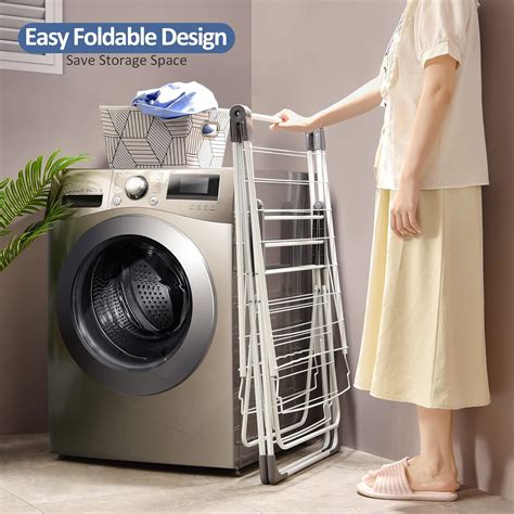Buy TOOLF Clothes Drying Rack, Clothes Rack, Foldable 2-Level Laundry ...